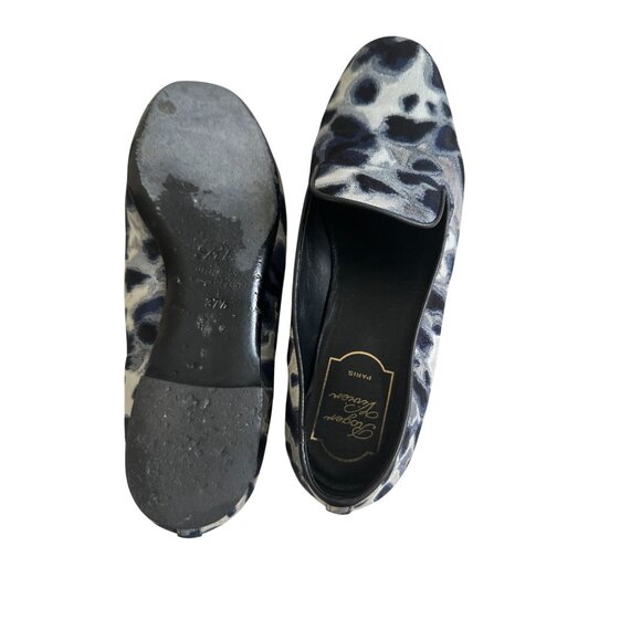 ROGER VIVIER Navy Blue Patterned Loafers Flats Size 37.5 - Picture 7 of 10